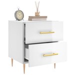 vidaXL Table de chevet blanc brillant 40x35x47 5 cm bois d’ingénierie