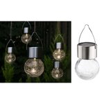 HI Cintres LED solaires 5 Pièces Verre Craquelé