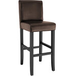 Tectake lot de 4 chaises de bar - marron