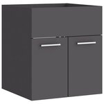 vidaXL Armoire d'évier avec lavabo intégré Gris Aggloméré