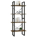 vidaXL Bibliothèque 4 niveaux Chêne fumé 60x30x140cm Bois d'ingénierie