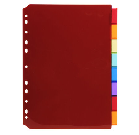Intercalaires Pp Transparent Couleurs Avec Porte Étiquette A4 8 Positions - Blanc - X 10 - Exacompta
