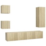 vidaXL Ensemble de meuble TV 5 Pièces Chêne sonoma Aggloméré