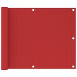 vidaXL Écran de balcon Rouge 75x600 cm PEHD