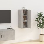 vidaXL Meuble TV mural Gris béton 40x34 5x80 cm