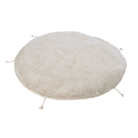 Pouf grand format beige rond Ø 120 cm