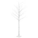 vidaXL Bouleau blanc à LED 128 LED Blanc chaud 220 cm