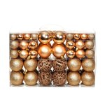 vidaXL Ensemble de boules de Noël 100 Pièces 3/4/6 cm Rose/Doré