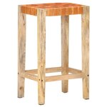 vidaXL Tabourets de bar lot de 2 marron cuir véritable 75 cm