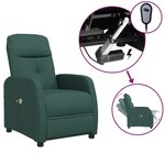 vidaXL Fauteuil électrique de massage Vert foncé Tissu