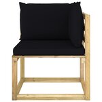 vidaXL Canapés d'angle de jardin 2Pièces et coussins Pin imprégné de vert