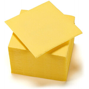 Lot de 40 serviettes en papier 2 plis - 38x38 cm - jaune - gappy