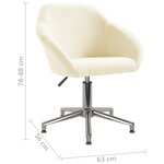 vidaXL Chaise pivotante de salle à manger Crème Tissu