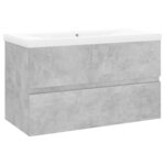 vidaXL Armoire d'évier avec lavabo intégré Gris béton Aggloméré