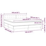vidaXL Lit à sommier tapissier avec matelas Noir 160x200 cm Tissu