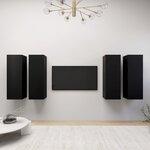 vidaXL Meubles TV 4 Pièces Noir 30 5x30x90 cm Aggloméré