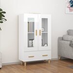 vidaXL Buffet Blanc brillant 70x31x115 cm Bois d'ingénierie