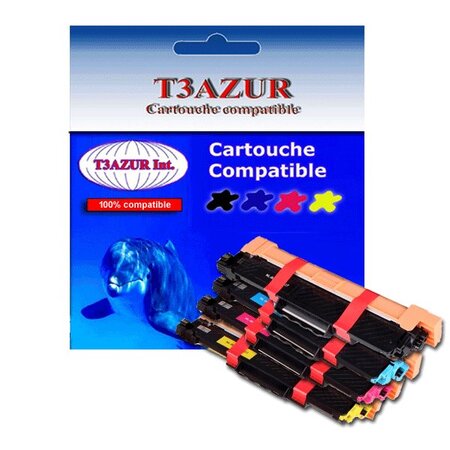 4 Toners compatibles avec TN247 pour Brother MFC-L3710CW, MFC-L3730CDN  - T3AZUR