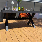 Table de jardin 6 places belize gris résine 168 x 98 cm
