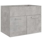 vidaXL Armoire d'évier avec lavabo intégré Gris béton Aggloméré