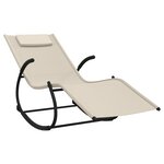 vidaXL Chaises longues à bascule 2 Pièces Crème Acier et textilène