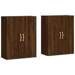 vidaXL Armoires murales 2 Pièces chêne marron 69 5x34x90 cm