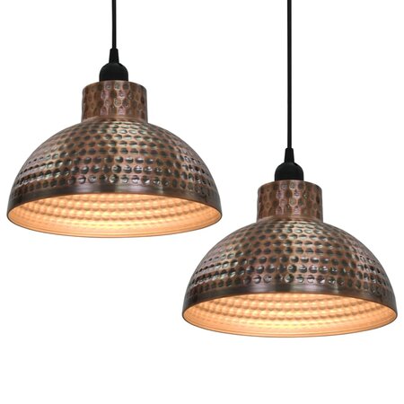 vidaXL Plafonnier 2 Pièces Semi-sphérique Couleur cuivre