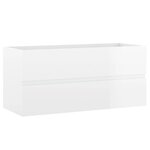 vidaXL Armoire d'évier avec lavabo intégré Blanc brillant Aggloméré