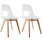 Chaise scandinave en plastique transparent (lot de 2)