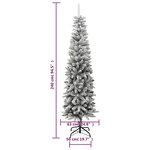 vidaXL Sapin de Noël artificiel mince avec neige floquée 240 cm PVC/PE