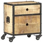 vidaXL Table de chevet 40x30x50 cm bois de manguier brut