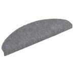 vidaXL Tapis d'escalier auto-adhésif 15 Pièces 65 x 21 x 4 cm Gris clair
