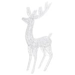 vidaXL Rennes de Noël XXL Acrylique 250 LED 2 Pièces 180 cm Blanc chaud