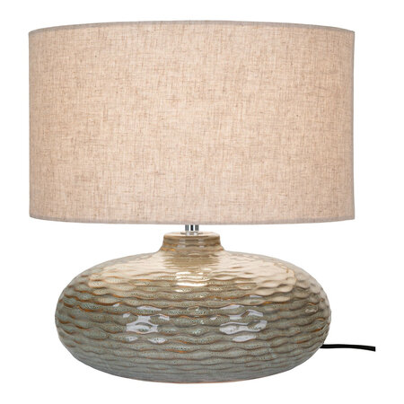 Lampe de table en céramique verte avec abat-jour