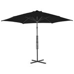 vidaXL Parasol d'extérieur avec mât en acier Noir 300x230 cm