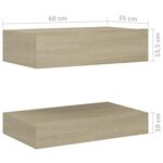 vidaXL Table de chevet Chêne sonoma 60x35 cm Aggloméré