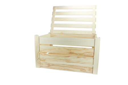 Coffre latte en bois 53 5 x 37 x 29 5 cm