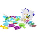 PRIMO 288BARGF Kit de pâte a modeler et a jouer sans gluten, mallette contenant 6 bâtonnets et 16 accessoires snack bar.