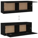 vidaXL Meubles TV 3 Pièces Noir Bois massif de pin