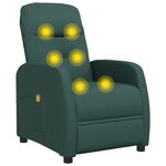 vidaXL Fauteuil de massage Vert foncé Tissu