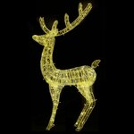 vidaXL Rennes de Noël XXL Acrylique 250 LED 3 Pièces 180 cm Blanc chaud