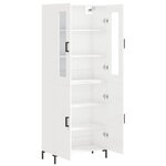 vidaXL Buffet haut Blanc brillant 69 5x34x180 cm Bois d'ingénierie