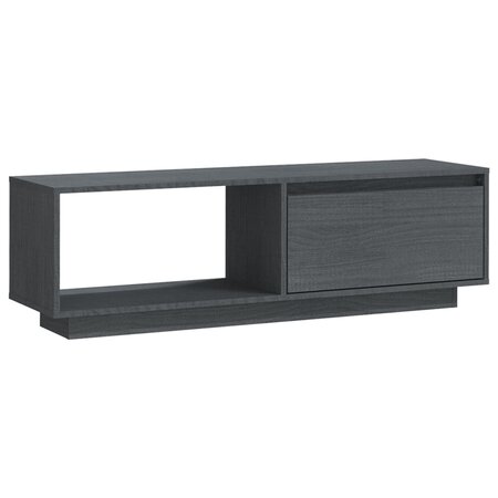vidaXL Meuble TV Gris 110x30x33 5 cm Bois de pin massif