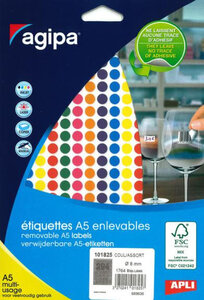 1764 Étiquettes Couleurs Assorties 8mm Enl