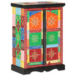 vidaXL Buffet peint à la main avec portes 53x30x75 cm Bois de manguier