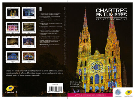 Collector 8 timbres - Chartres en lumières - L'éclat du patrimoine - Lettre Verte