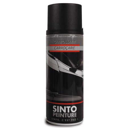 Bombe de peinture pour carrosserie - noir satiné - sinto