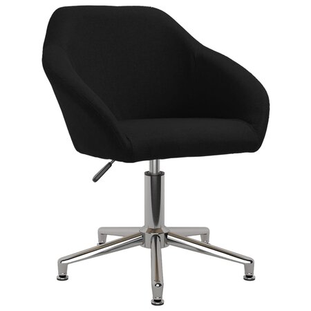 vidaXL Chaise pivotante de salle à manger Noir Tissu