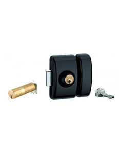 THIRARD - Verrou double entrée Universel ajustable pour entrée HG 5 dim. cylindre de 35 à 80mm acier 5 clés epoxy noir