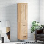 vidaXL Buffet haut Chêne sonoma 34 5x34x180 cm Bois d'ingénierie